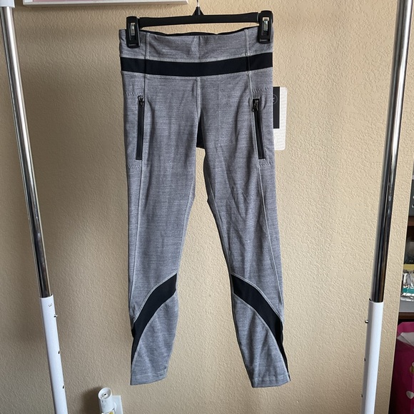 lululemon athletica Pants - NWT Lululemon Womens Cropped Leggings W/Pockets Size 4- Gray & Black